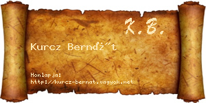 Kurcz Bernát névjegykártya